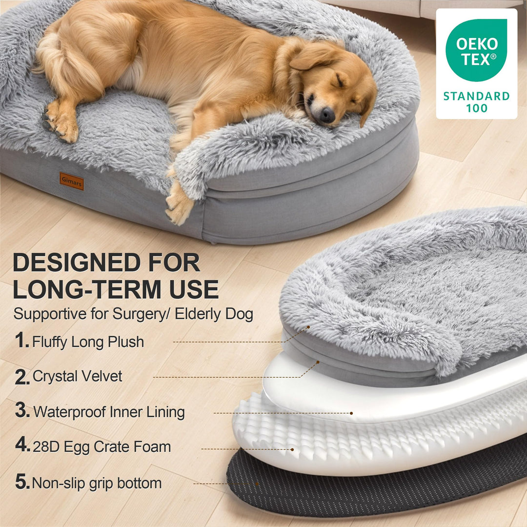 Orthopädisches Hundebett XL Halbrrund Eierkarton-Schaum für grosse Hunde - Bild 5
