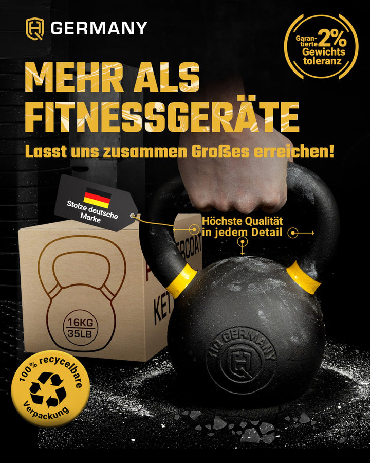 Kettlebell Gusseisen 16 kg pulverbeschichtet für Functional Training - Bild 7