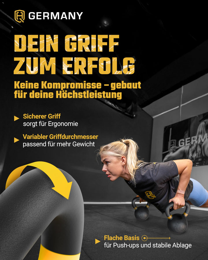 Kettlebell Gusseisen 16 kg pulverbeschichtet für Functional Training - Bild 4