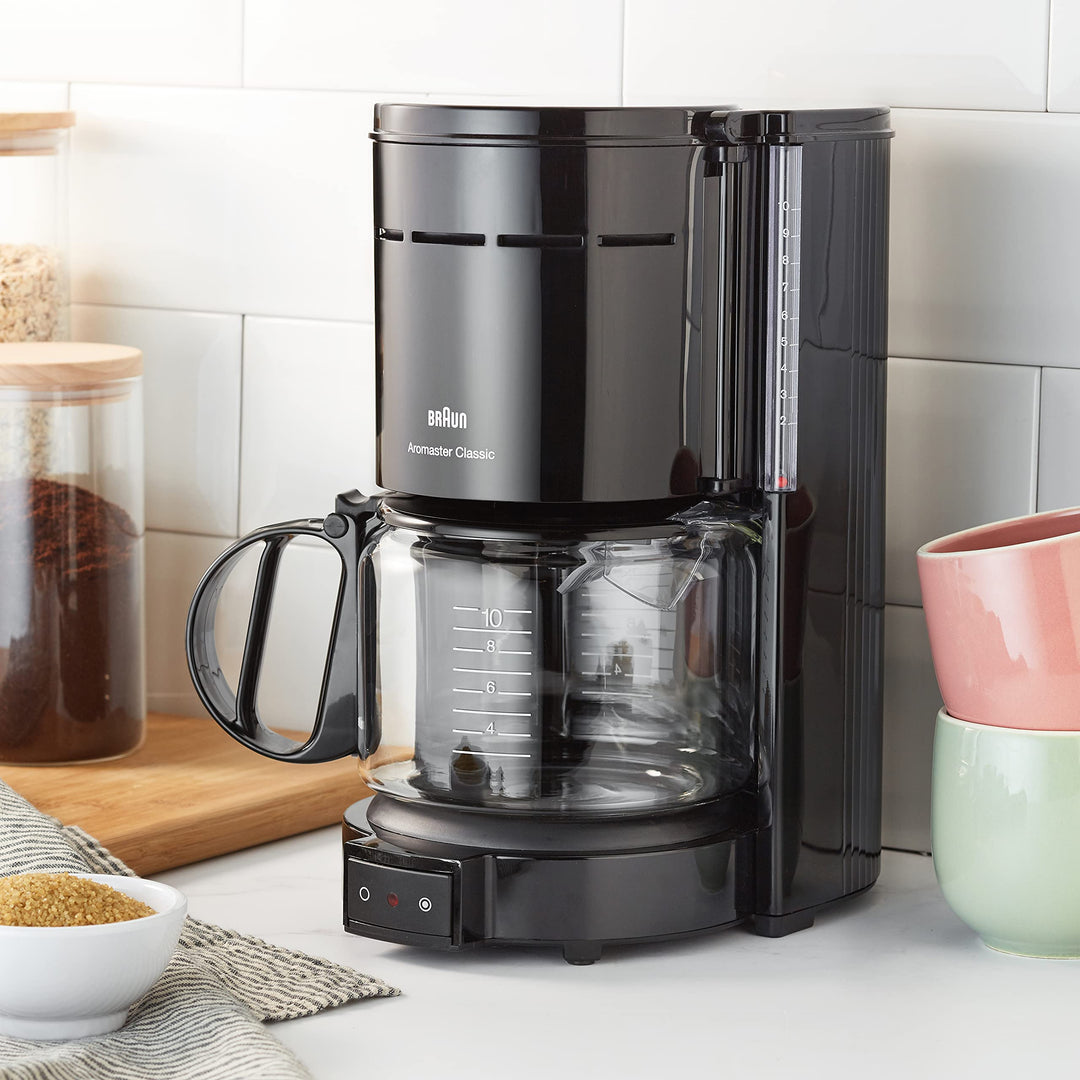 Filterkaffeemaschine 10 Tassen mit Glaskanne und Tropfstopp, Schwarz - Bild 7
