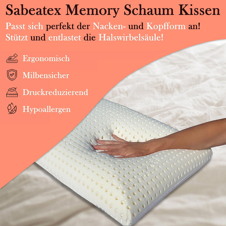 Nackenstützkissen Memory-Schaum 72x42x15 cm orthopädisch für Seitenschläfer - Bild 2