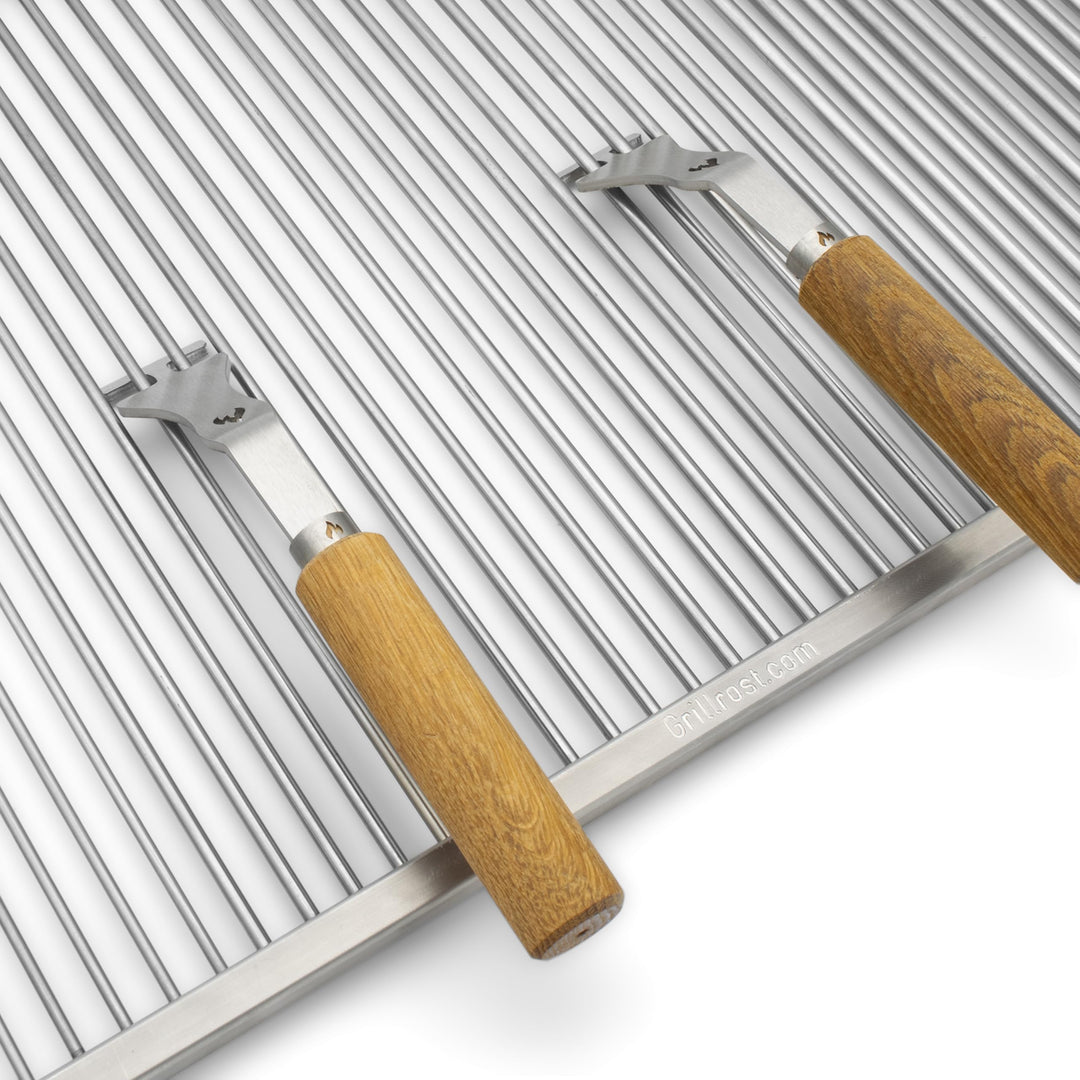 Grillrostheber Edelstahl mit Eichenholzgriff abnehmbar universal - Bild 4