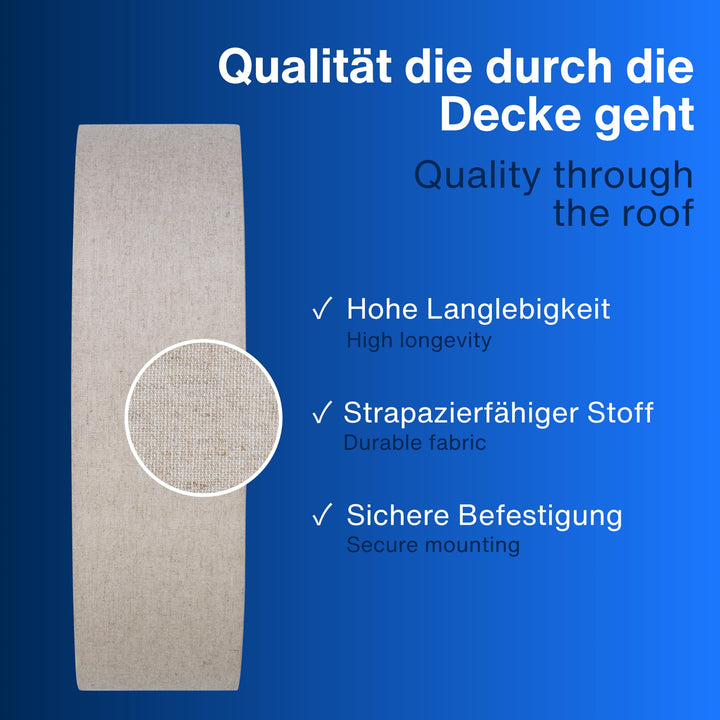Deckenleuchte Vintage Leinenstoff Taupe 40cm 2x E27 flach - Bild 4