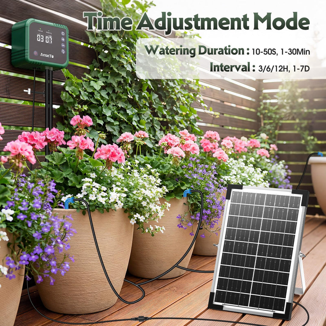 Solar Bewässerungssystem 8W mit Timer 30m Schlauch für Garten - Bild 3