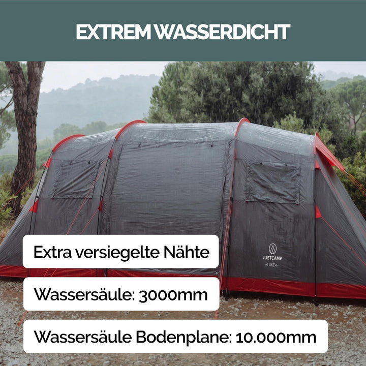 Tunnelzelt 4 Personen mit 2 Schlafkabinen und Stehhöhe - Bild 8