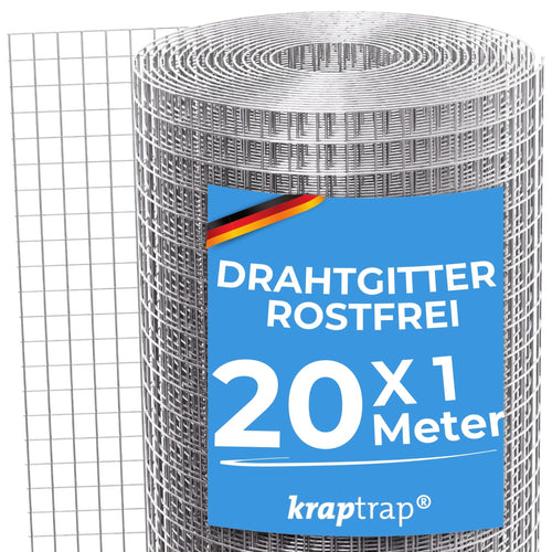 Volierendraht verzinkt 20 m x 1 m Masche 12 mm Gartenschutz