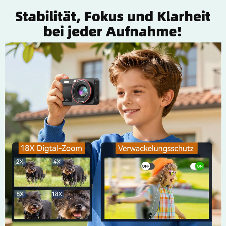 Digitalkamera 4K 64MP mit Dual-Display 18x Zoom für Kinder - Bild 5