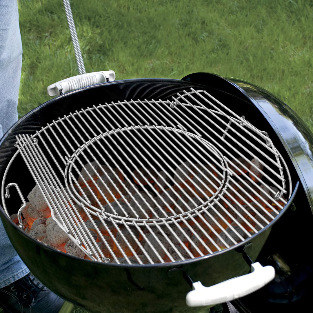 Grillrost Edelstahl 54 cm rund mit Griffen für 57-cm-Kugelgrill - Bild 5