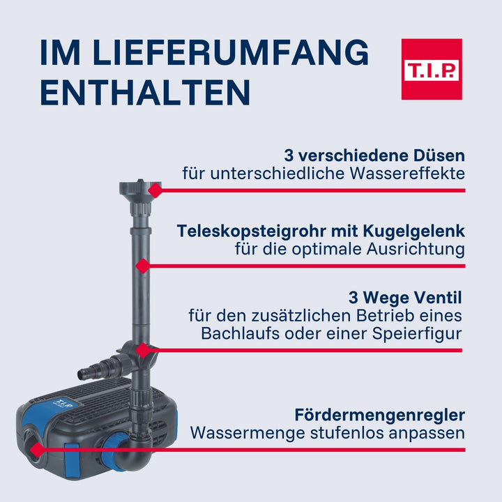 Teichpumpe 4-in-1 für Filter, Bachlauf &amp; Fontäne bis 3500 l/h - Bild 7