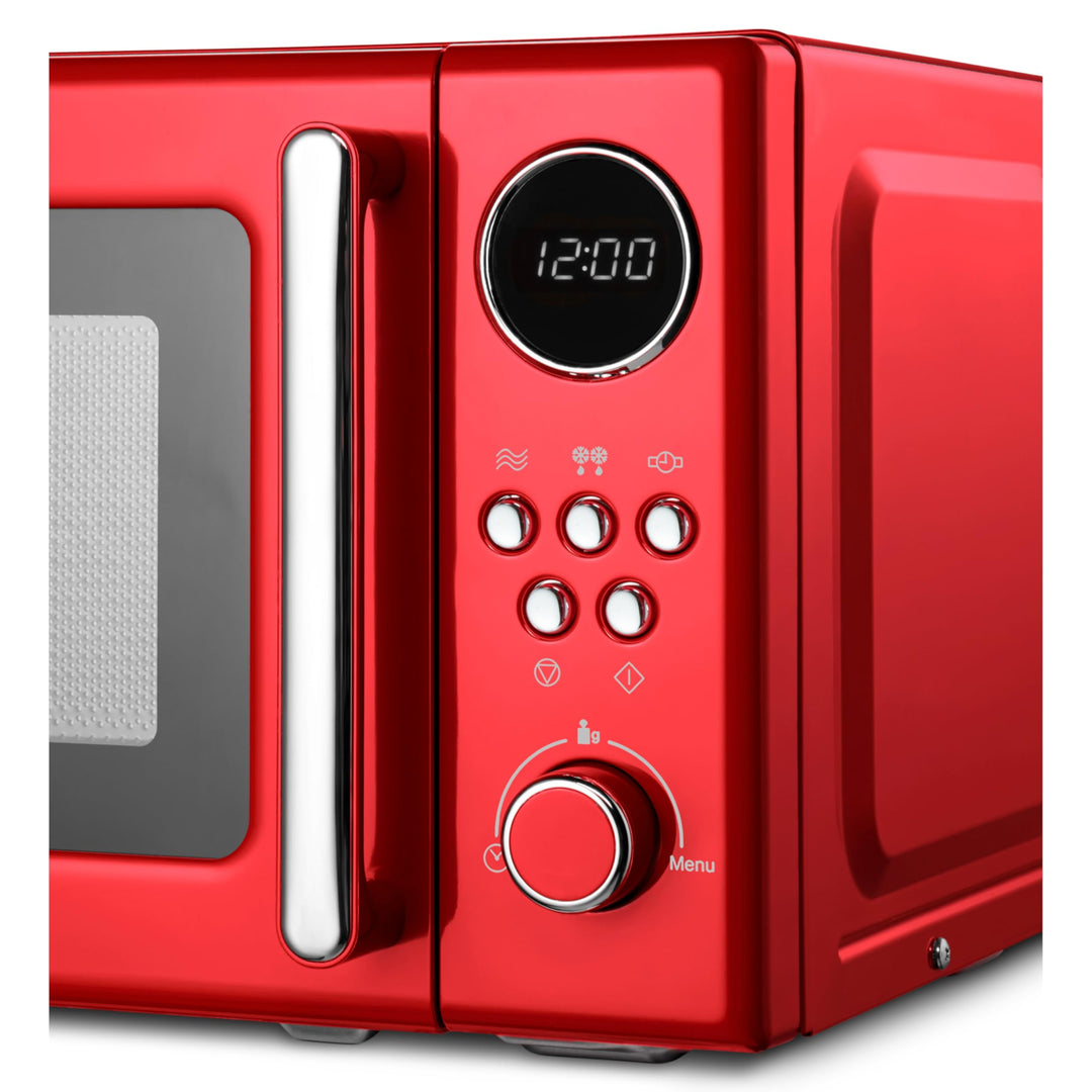 Retro Mikrowelle 20 Liter 800 Watt mit Auftaufunktion in Rot - Bild 8