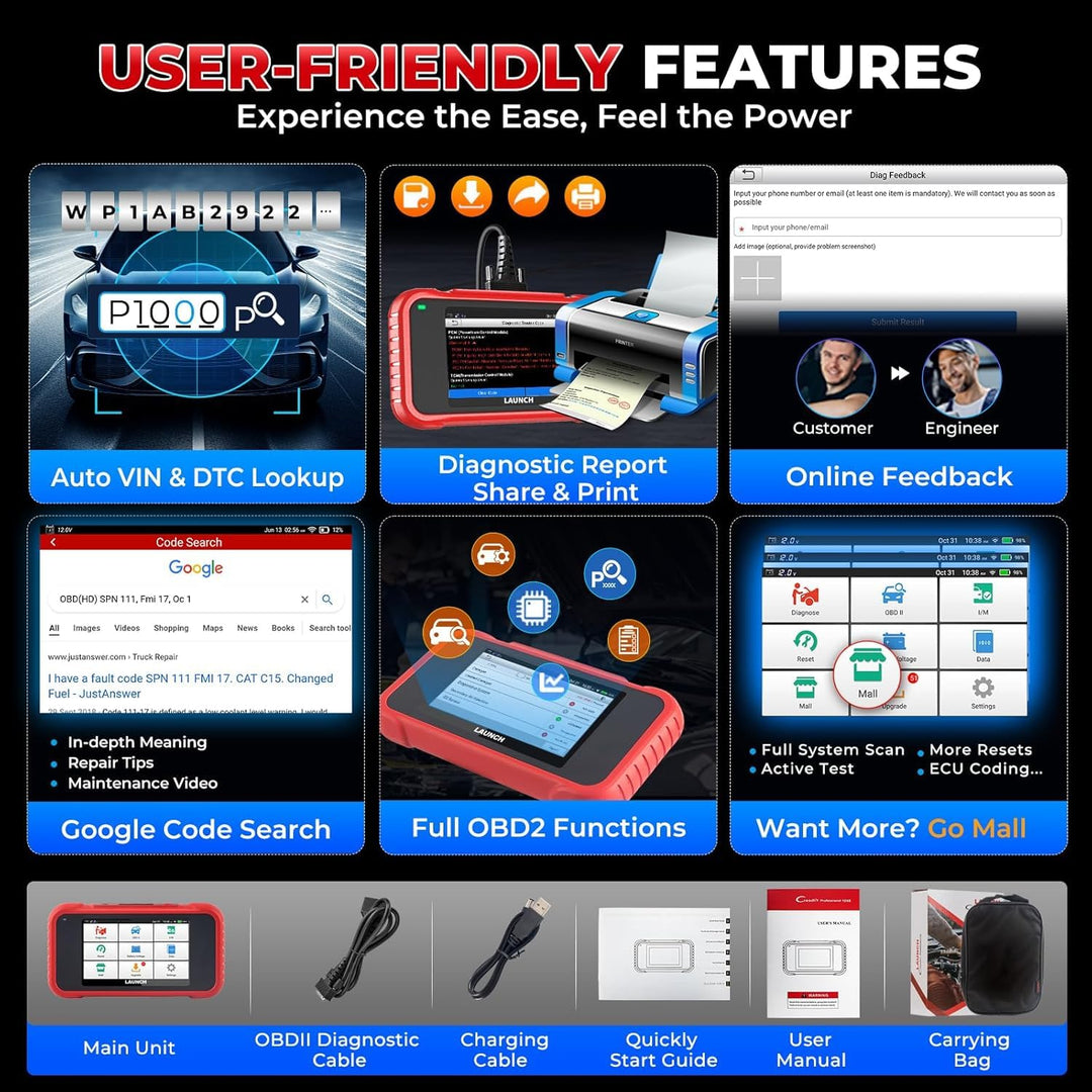 OBD2 Diagnosegerät 4-System-Scan 12 Reset-Services für 60 Automarken - Bild 7