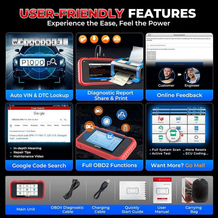 OBD2 Diagnosegerät 4-System-Scan 12 Reset-Services für 60 Automarken - Bild 7