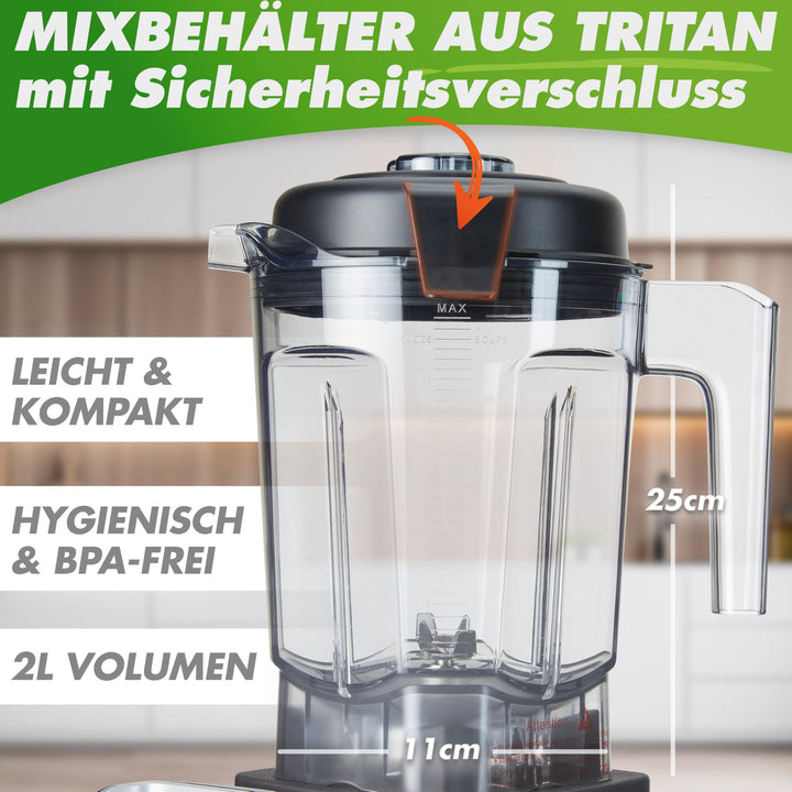 Standmixer 2000W BPA-frei 2L Tritan 9 Stufen mit Timer - Bild 3