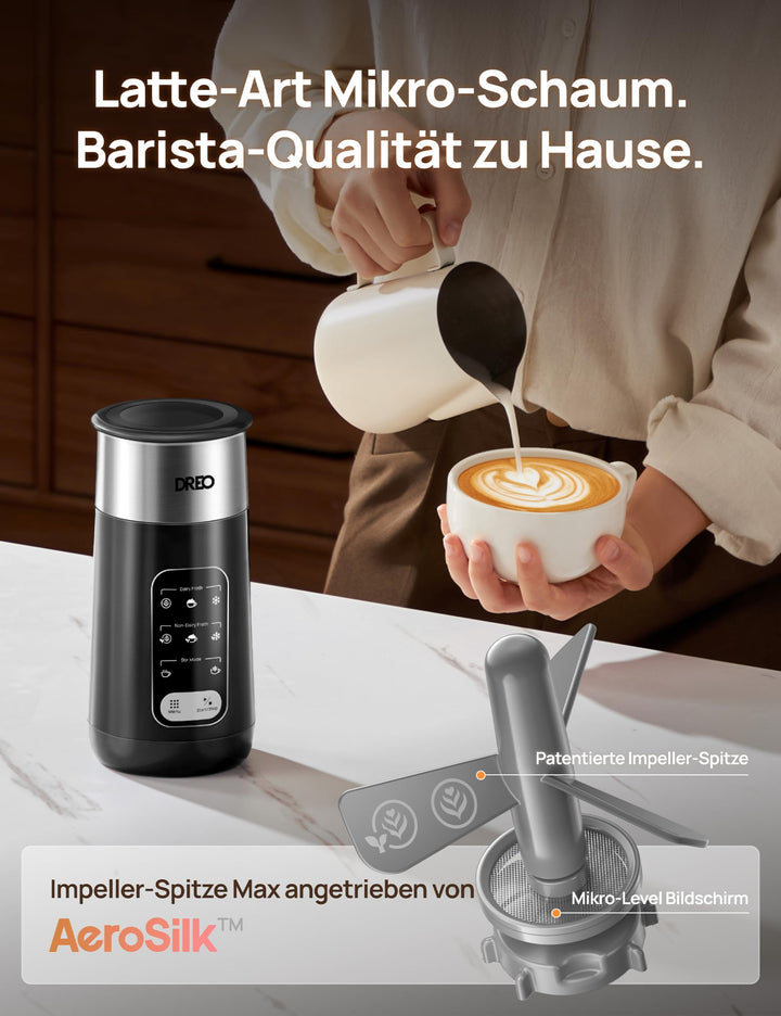 Milchaufschäumer Elektrisch 8-in-1 Edelstahl 270ml Warm &amp; Kalt - Bild 8