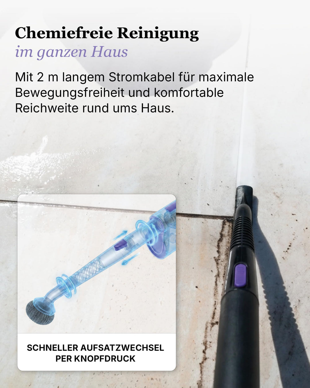 Dampfreiniger 16-in-1 mit 13 Aufsätzen, 120°C, für Böden, Bad &amp; Küche - Bild 6