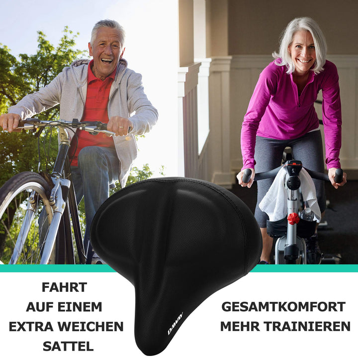 Fahrradsattel Extra Breit Memory-Schaum mit Dual-Federung Universal - Bild 7