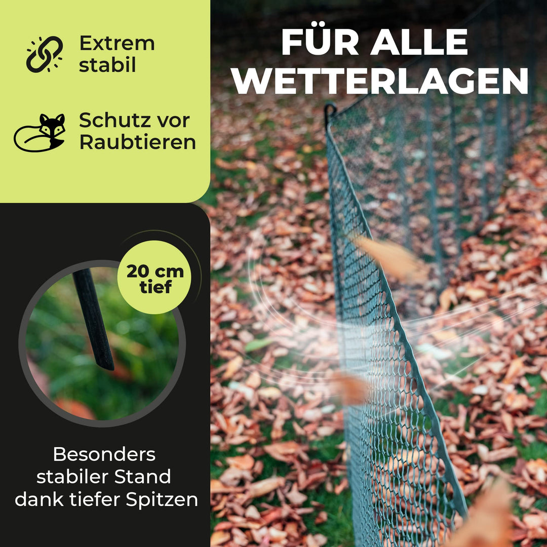 Hühnerzaun 25m x 120cm engmaschig mit 21 Stäben &amp; UV-Schutz - Bild 3