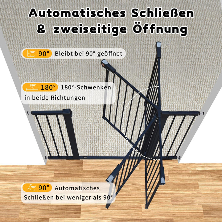 Treppenschutzgitter ohne Bohren 92 cm hoch, 75-124 cm, Auto-Close - Bild 6