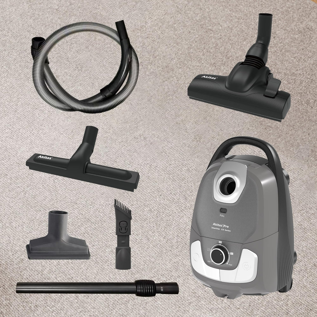 Staubsauger mit Beutel 900W H13-HEPA 10m Radius für Hartboden &amp; Teppich - Bild 9
