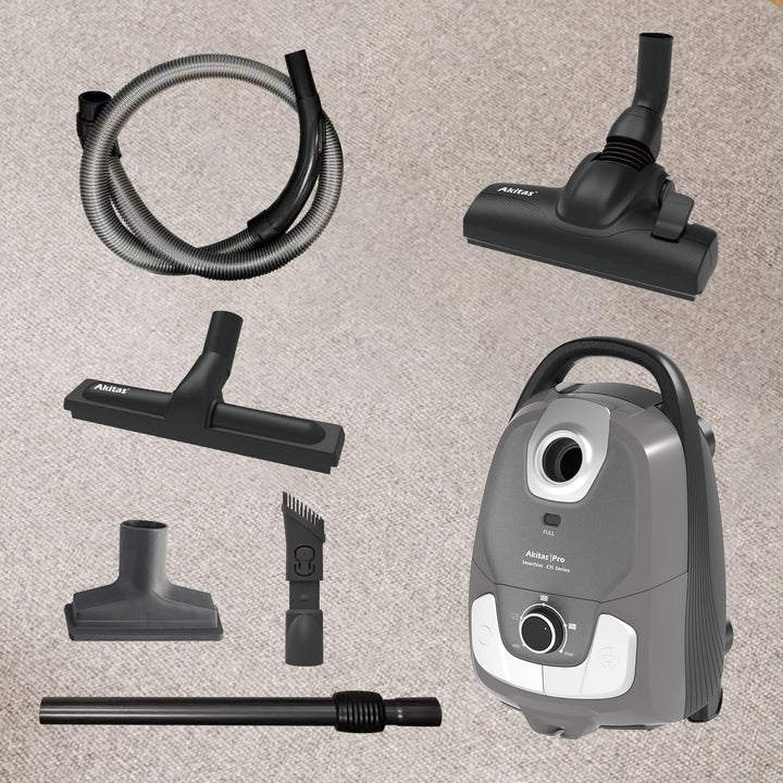 Staubsauger mit Beutel 900W H13-HEPA 10m Radius für Hartboden &amp; Teppich - Bild 9
