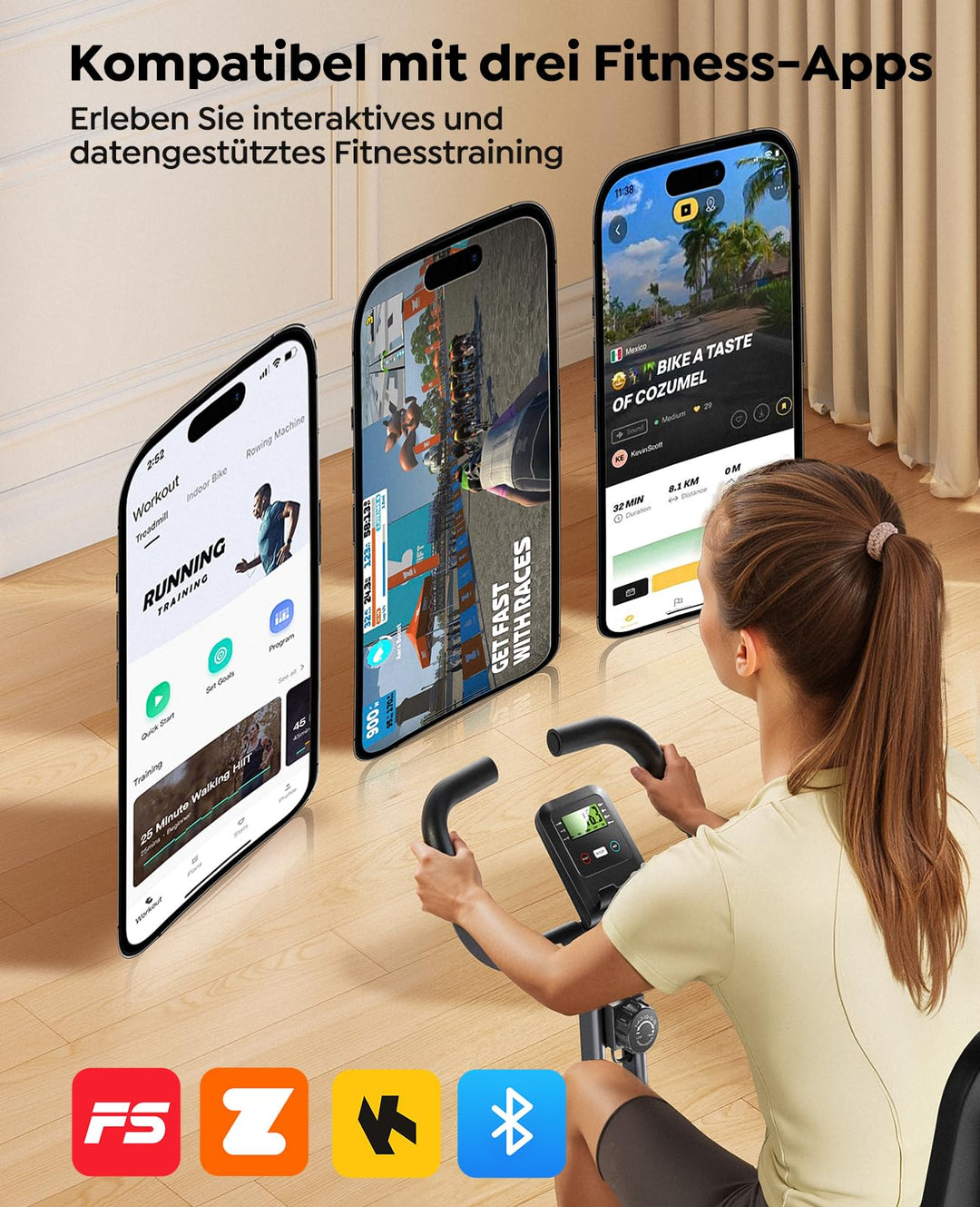 Ergometer klappbar 5-in-1 mit App 16 Stufen bis 140 kg - Bild 5