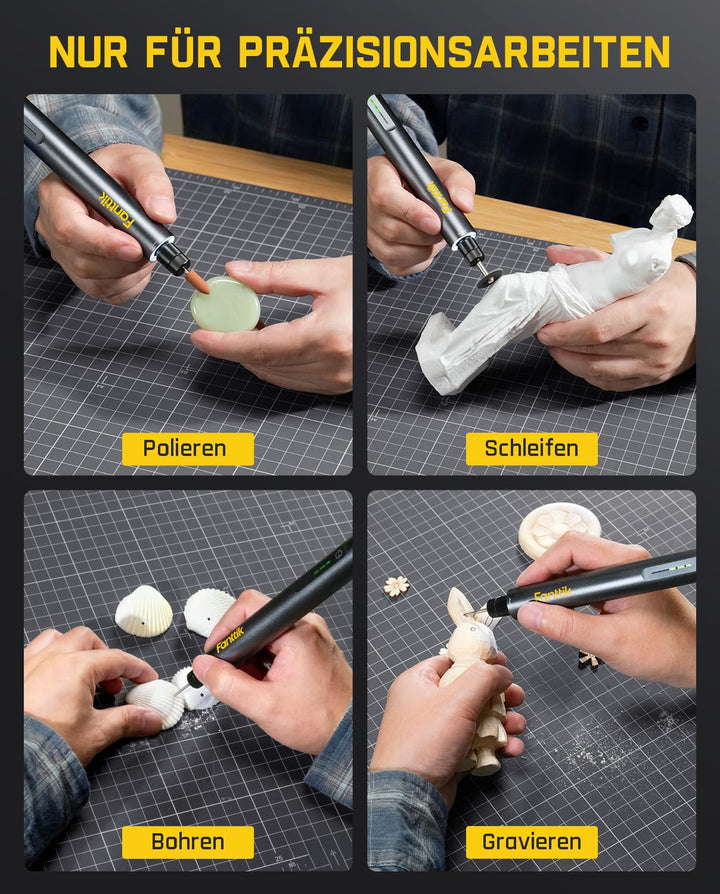 Akku-Multifunktionswerkzeug Mini 100g mit 35 Aufsätzen USB-C - Bild 7
