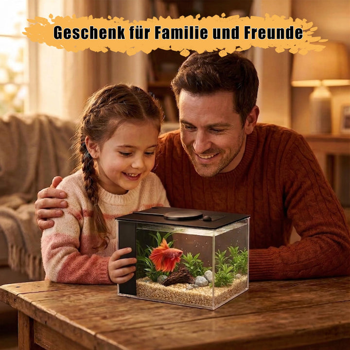 Mini Aquarium 3,7 L Acryl mit Filter und LED-Beleuchtung, Schwarz - Bild 7