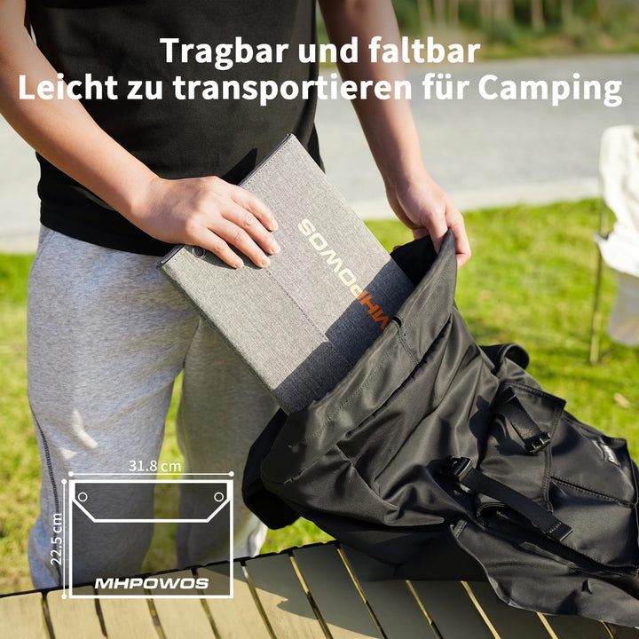 Faltbares Solarpanel 40W ETFE monokristallin mit 3 Anschlüssen - Bild 7