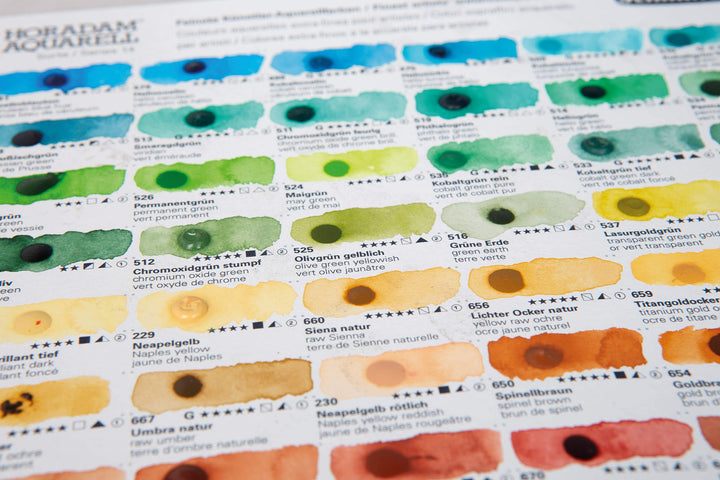 Aquarell Dotcard Testkarte 140 Farbtöne auf Aquarellpapier A4 - Bild 3