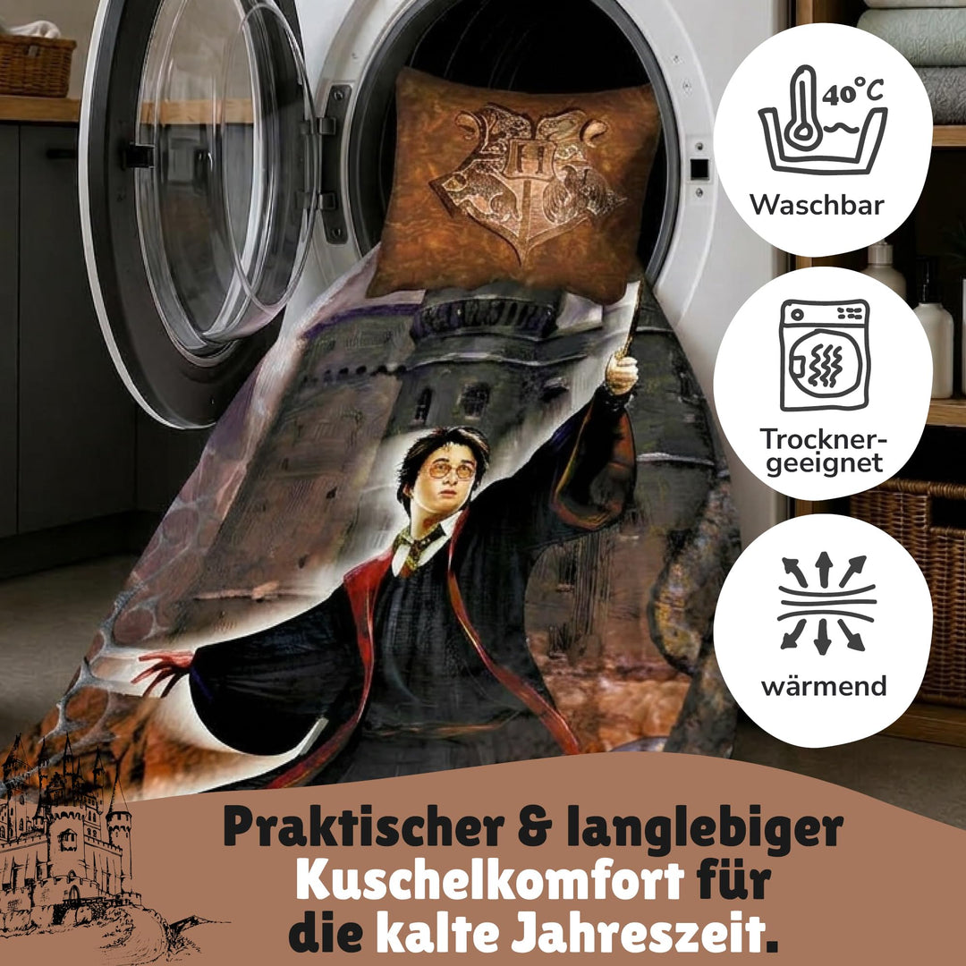 Fleece Bettwäsche-Set 2-teilig Harry Potter Wendemotiv 135x200 - Bild 6