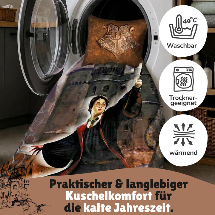Fleece Bettwäsche-Set 2-teilig Harry Potter Wendemotiv 135x200 - Bild 6