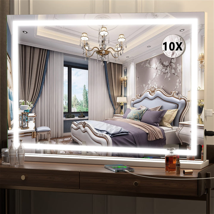 LED Schminkspiegel 80x55cm dimmbar 3 Farbmodi Touch-Steuerung