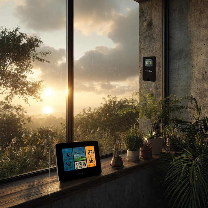 Wetterstation mit WLAN, Farbdisplay, Funk-Aussensensor und Wecker - Bild 2