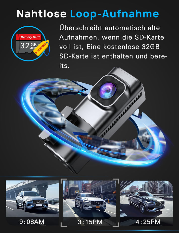 Dashcam vorne hinten 4K+1080P mit 5GHz WiFi und 32GB SD-Karte - Bild 5