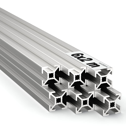 Aluminiumprofil 20x20 Nut 6 Typ B eloxiert 6x2m = 12m