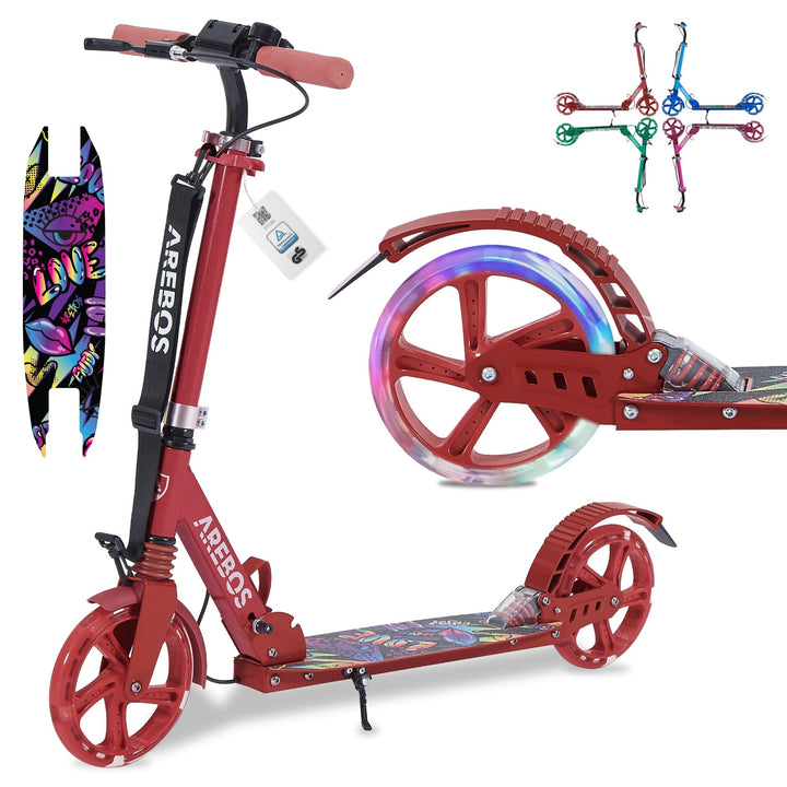 Cityroller klappbar Aluminium LED-Räder 100kg höhenverstellbar