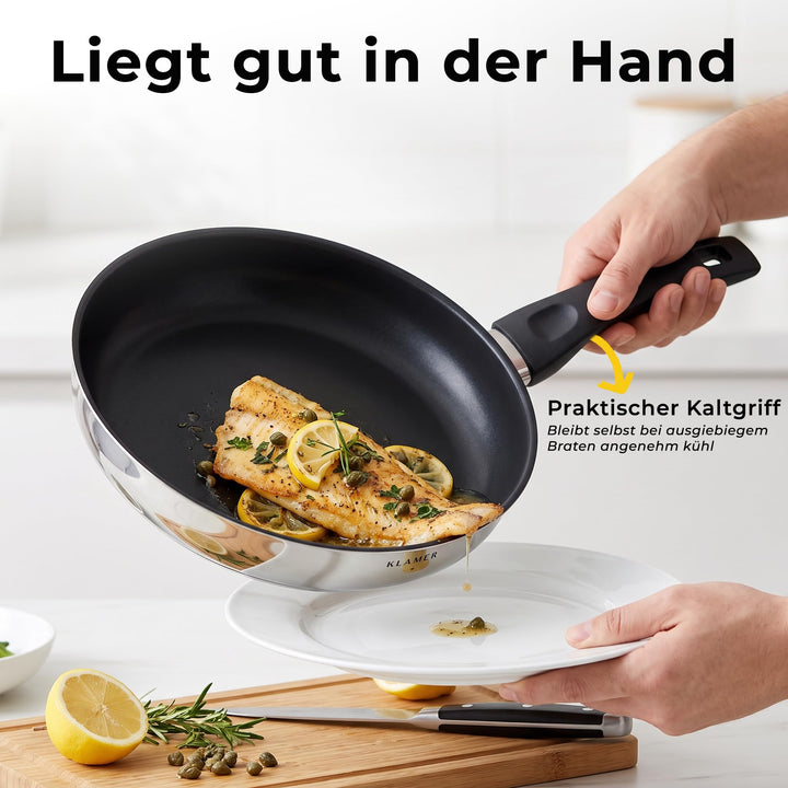 Bratpfanne 28 cm Induktion Antihaft Greblon C3+ PFOA-frei - Bild 7