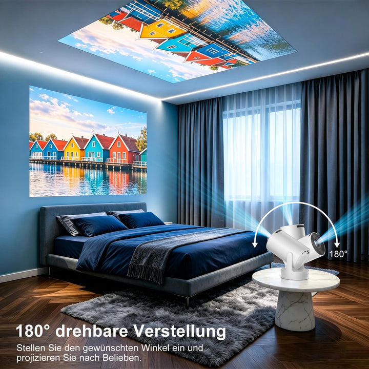 Mini Beamer 4K Android 14 WiFi6 mit Auto-Trapezkorrektur 0,4 kg - Bild 7
