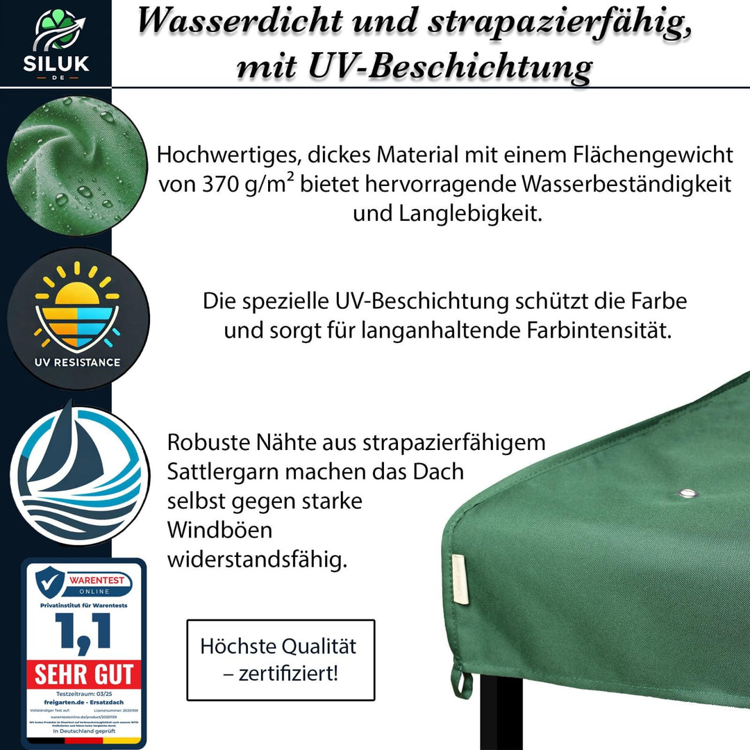 Ersatzdach Gartenpavillon 3x3 m Panama PVC 370 g/m² wasserdicht - Bild 3