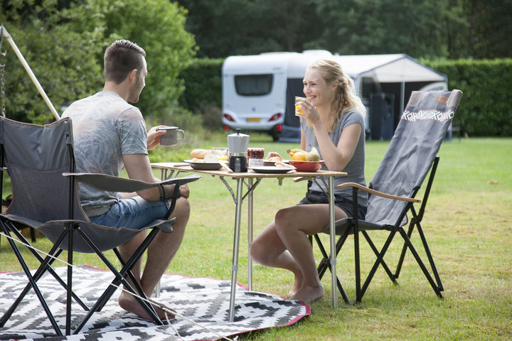 Campingtisch Bambus höhenverstellbar 43–65 cm Aluminium klappbar - Bild 2