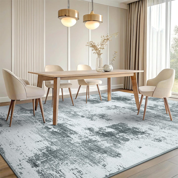 Teppich Wohnzimmer Abstraktes Muster Kunstfell 160x220 cm Grau - Bild 6