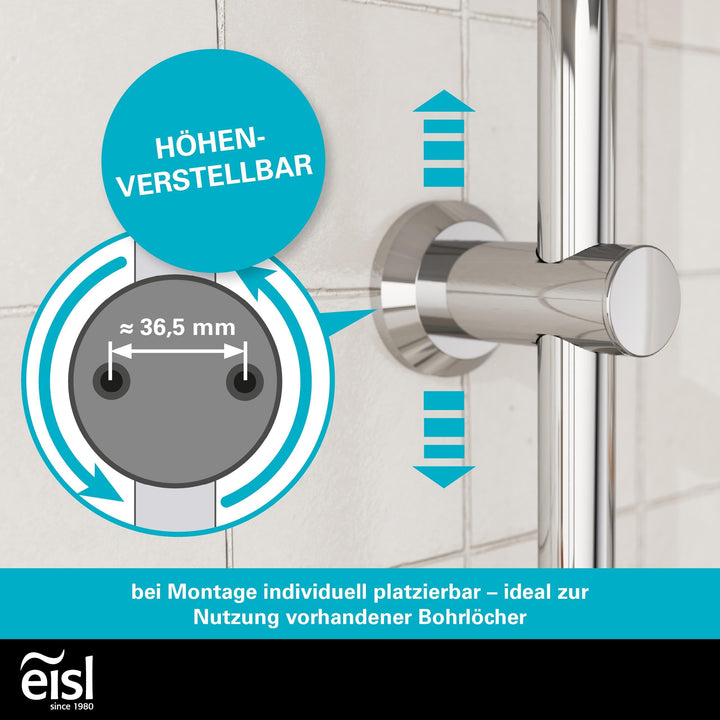 Duschset 2-in-1 Regendusche mit Handbrause ohne Armatur nachrüstbar Chrom - Bild 4