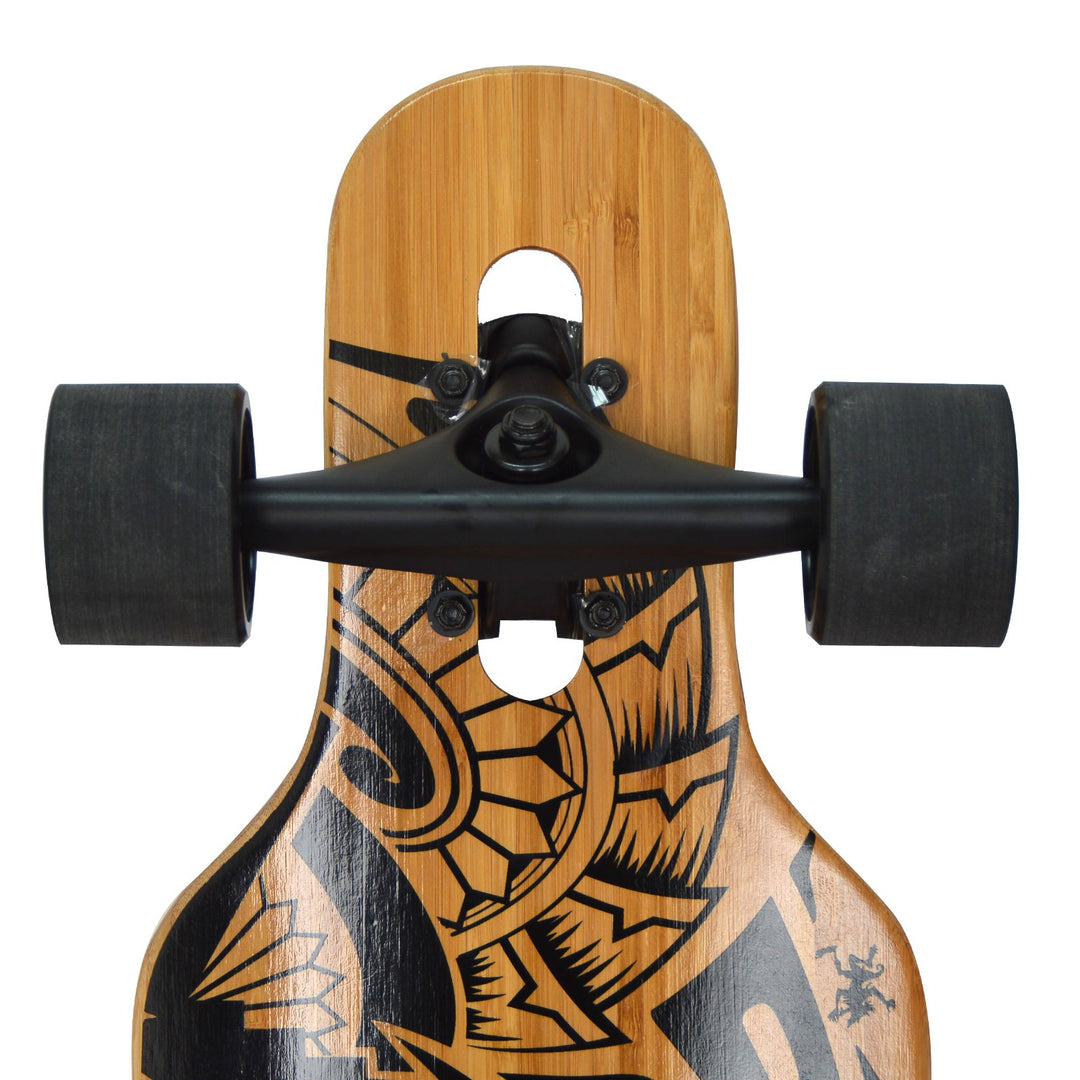 Longboard Komplett Twin-Tip Drop-Through Holz/Bambus 995mm Freeride - Bild 4