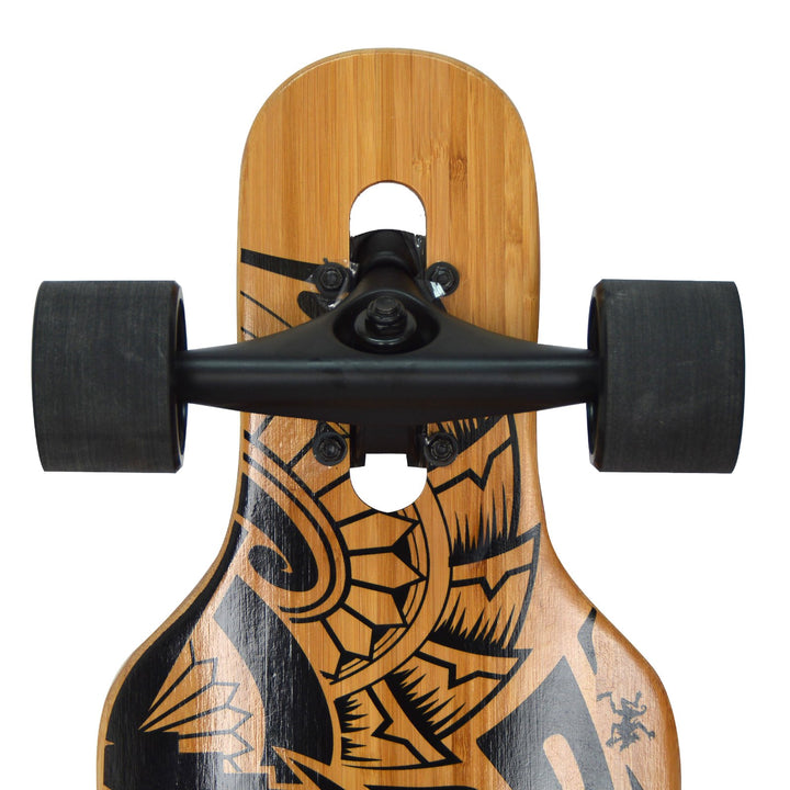 Longboard Komplett Twin-Tip Drop-Through Holz/Bambus 995mm Freeride - Bild 4
