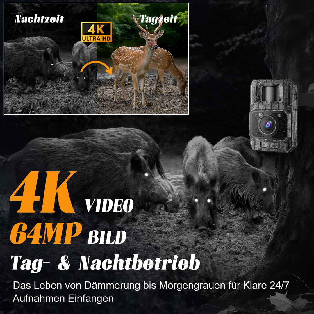 Wildkamera 4K 64MP WLAN mit App-Steuerung und Nachtsicht 20m - Bild 3