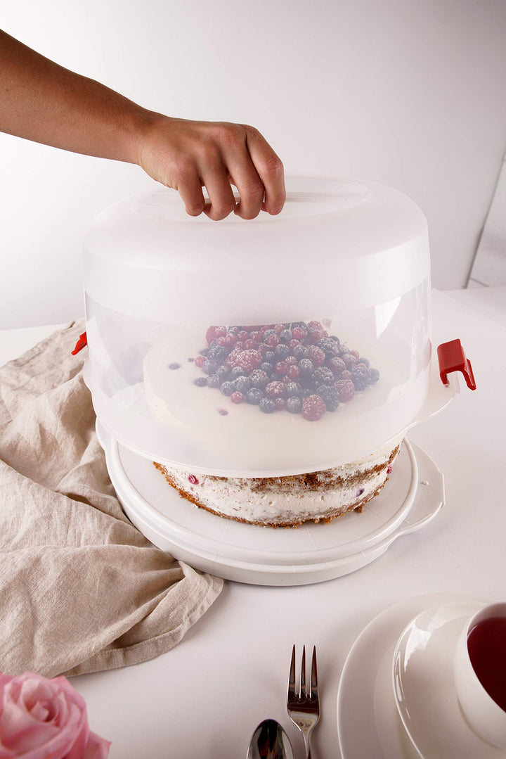 Kuchentransportbox Kunststoff Ø 38,5 cm mit Kühlakkus und Schneidehilfe - Bild 6