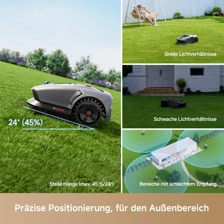 Mähroboter ohne Begrenzungskabel 360° 3D LiDAR bis 1000 m² Rasen - Bild 5
