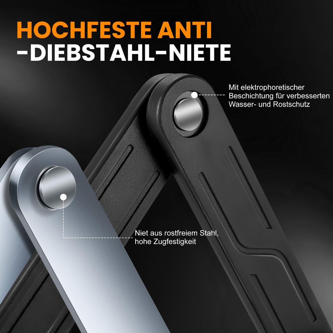 Fahrrad Faltschloss 100cm 8-Segment Stahl mit Halterung - Bild 4