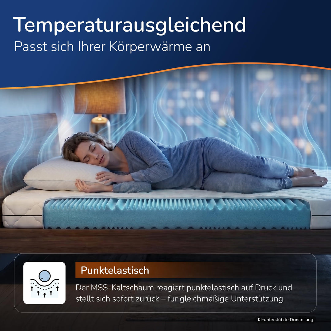 Kaltschaummatratze 7-Zonen Wendematratze H4/H5 140x200 cm - Bild 7
