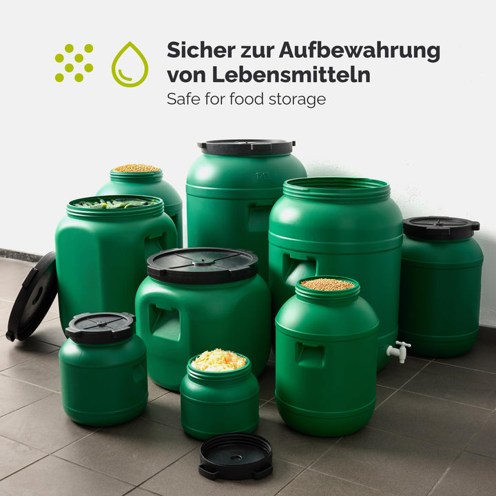 Weithalsfass 220 L Rund Lebensmittelecht Futtertonne Wassertank Grün - Bild 6